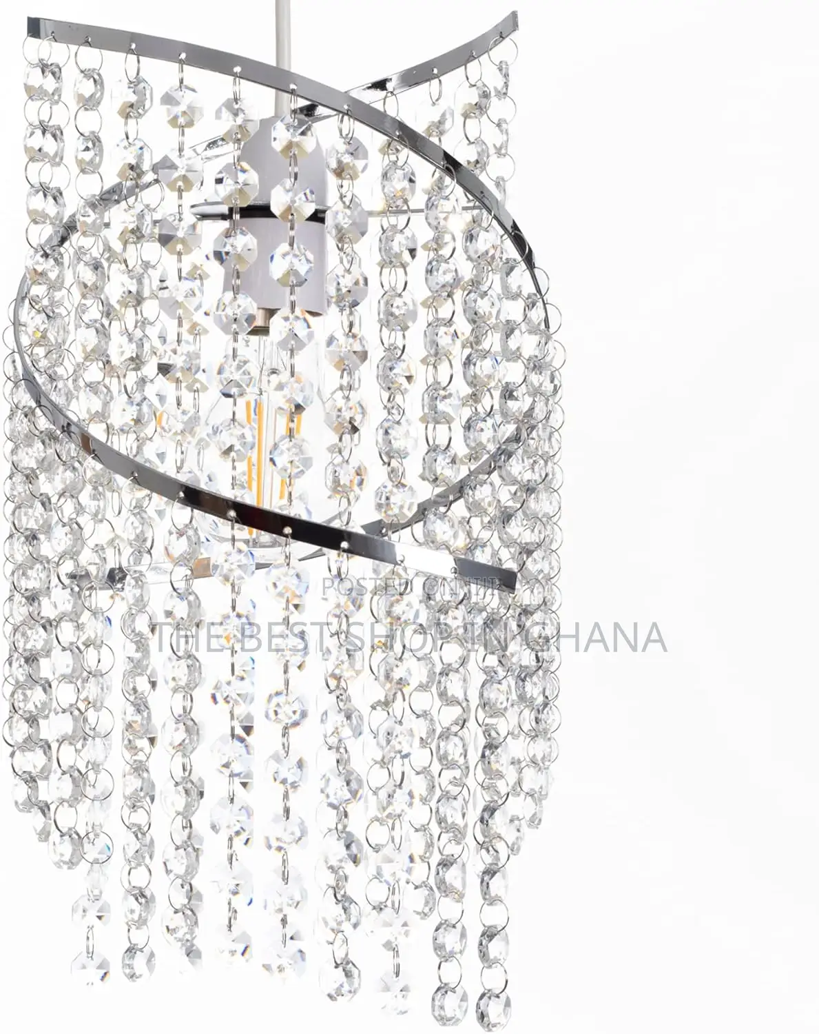 Klass Home Crystal Spiral Droplet Light Shade | Pendant, Lamp Shade