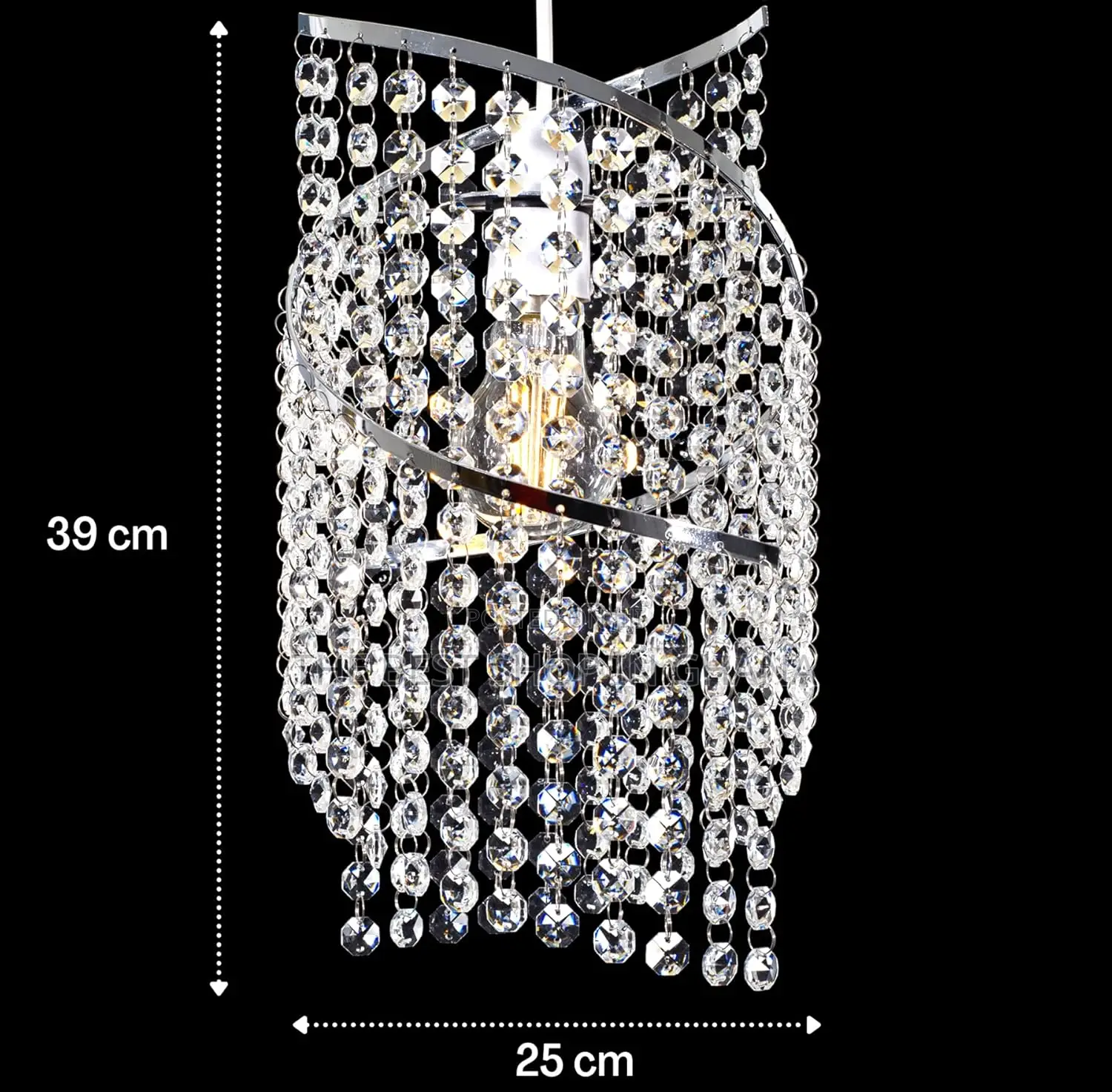 Klass Home Crystal Spiral Droplet Light Shade | Pendant, Lamp Shade