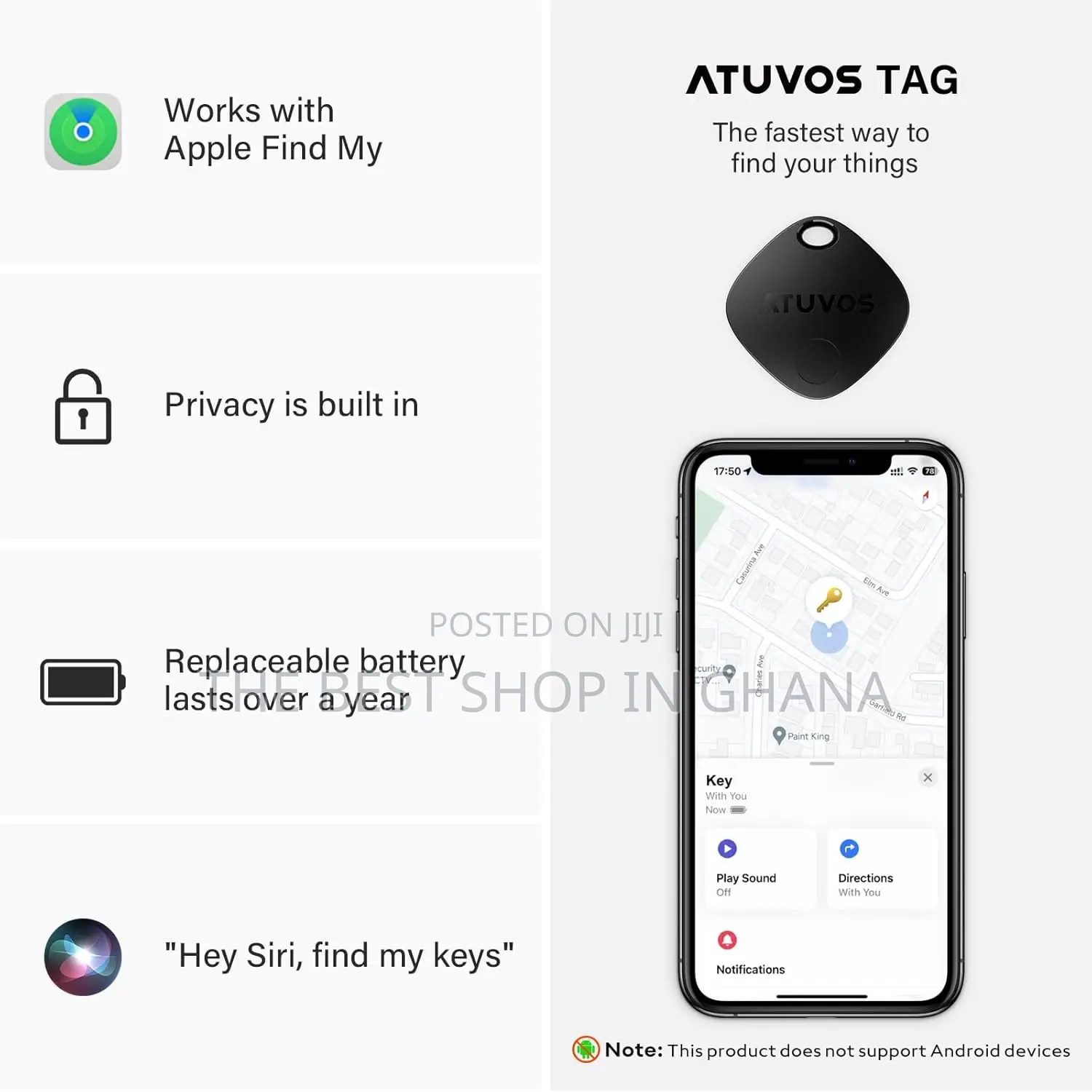Atuvos Air Tags - 4 Pack,Tracker Bluetooth, Compatible With Ios Only