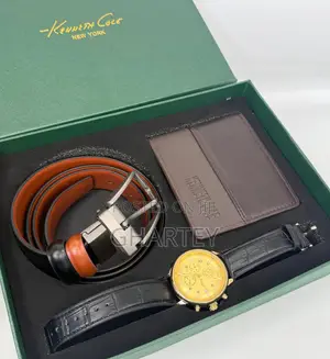 Kenneth Cole Men's Premium Gift Set – Watch, Wallet Belt