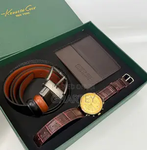Kenneth Cole Men's Premium Gift Set – Watch, Wallet Belt