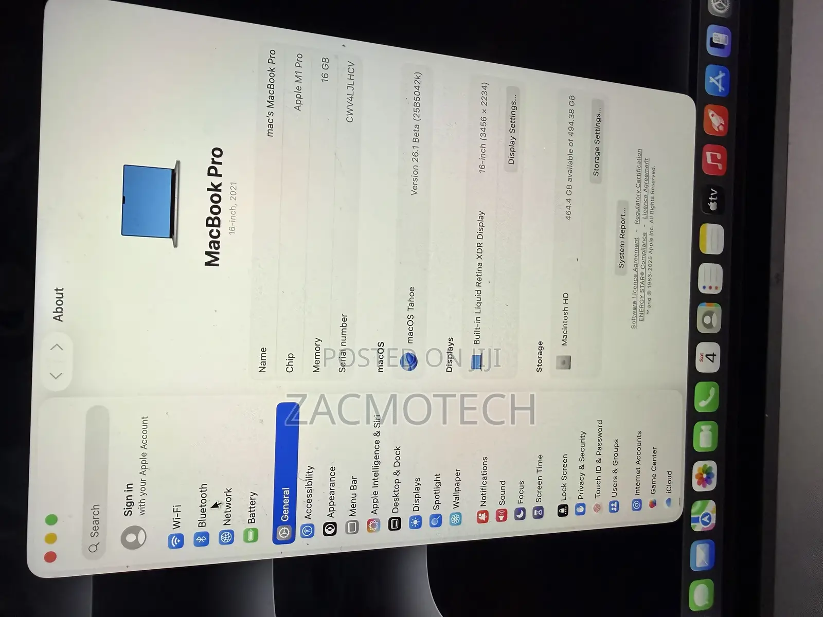 Laptop Apple MacBook Pro M1 16GB Apple M1 Pro SSD 512GB