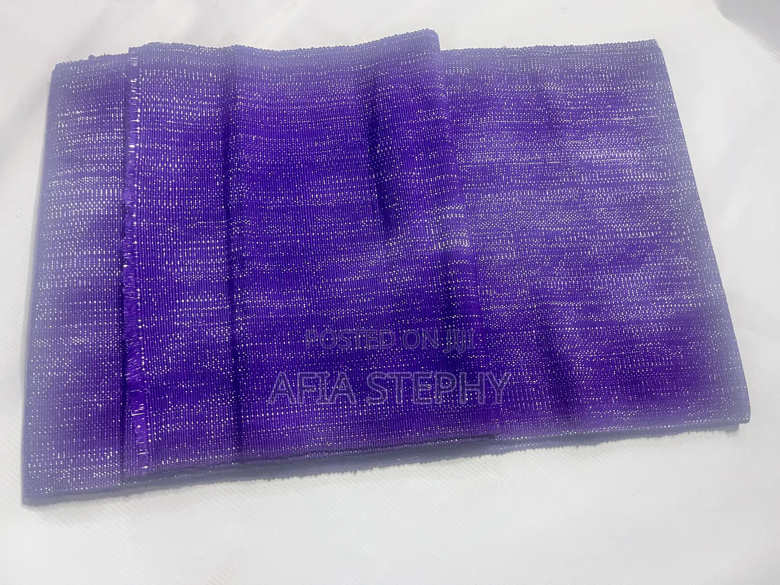 2yards Purple Shimmer Material Kente Available