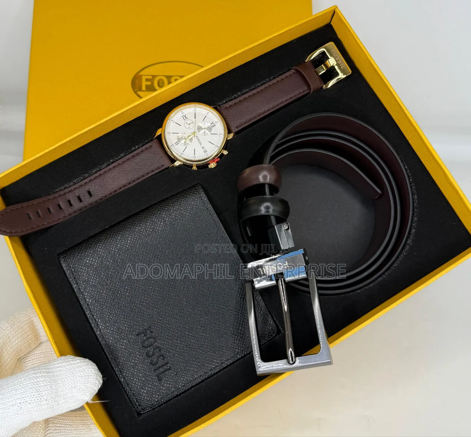Fossil Watch ,Belt and Wallet Combo