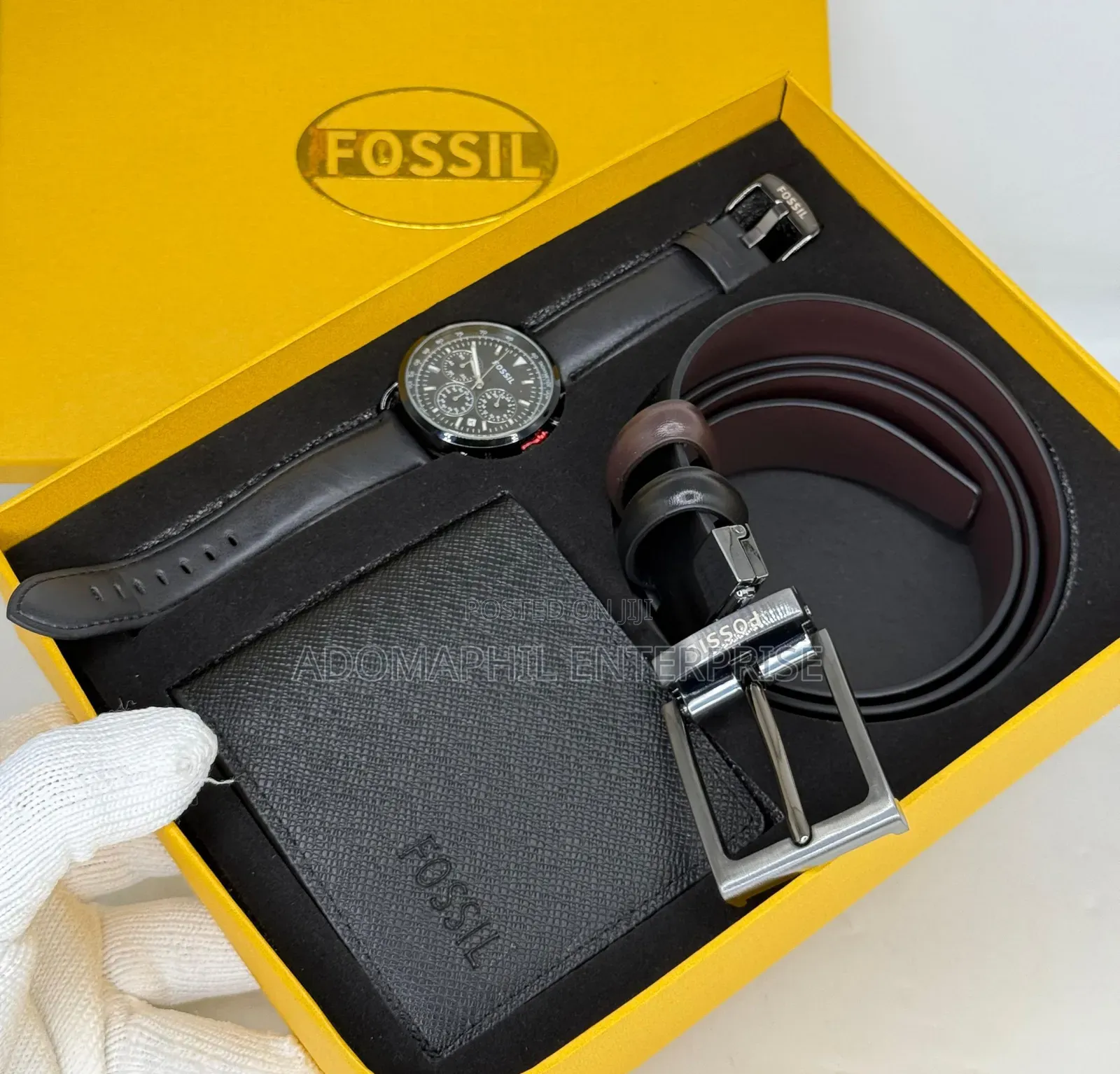 Fossil Watch ,Belt and Wallet Combo