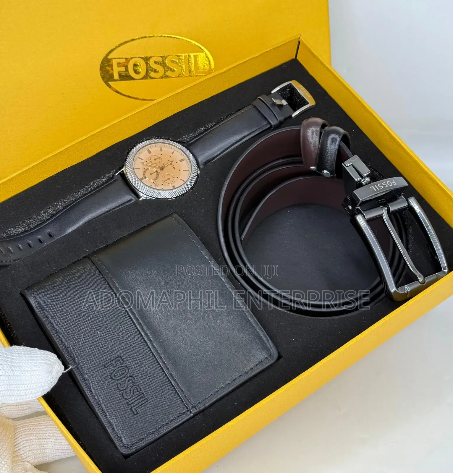 Fossil Watch ,Belt and Wallet Combo