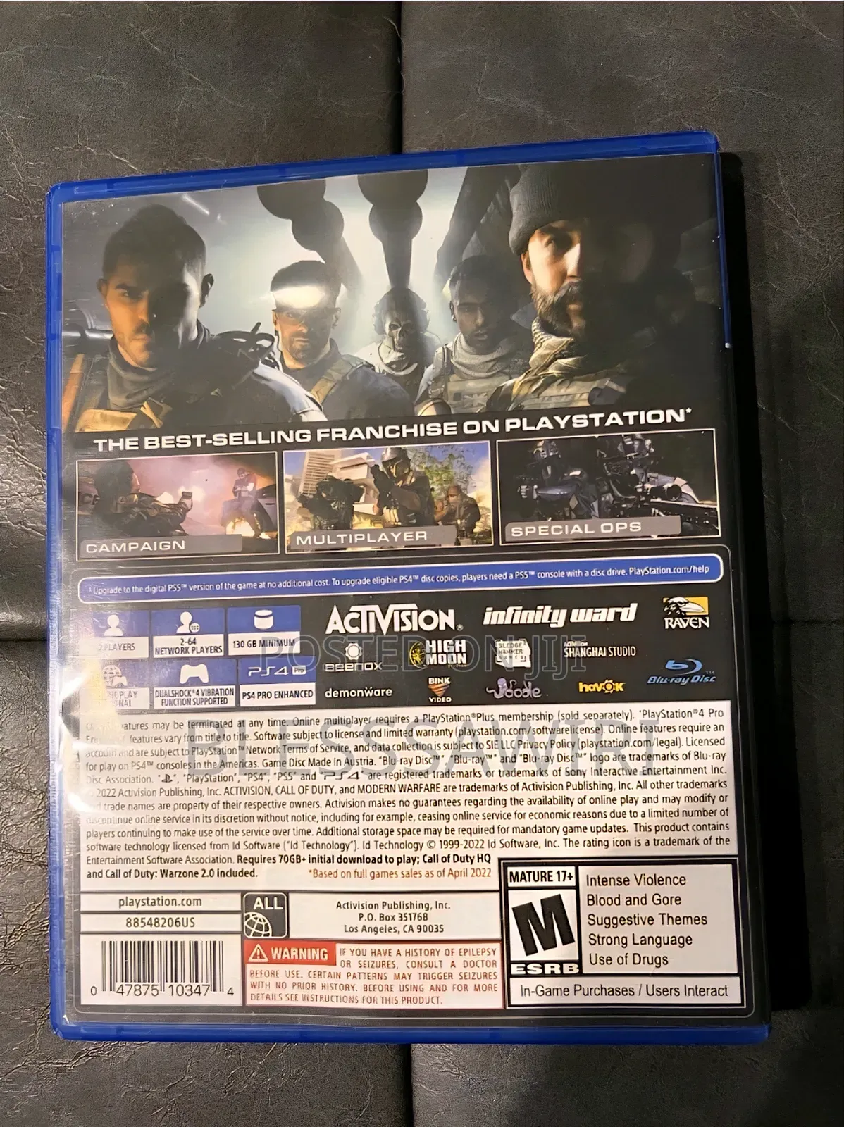 2022 Call of Duty Modern Warfare 2 for Ps4 Cross Gen Cd
