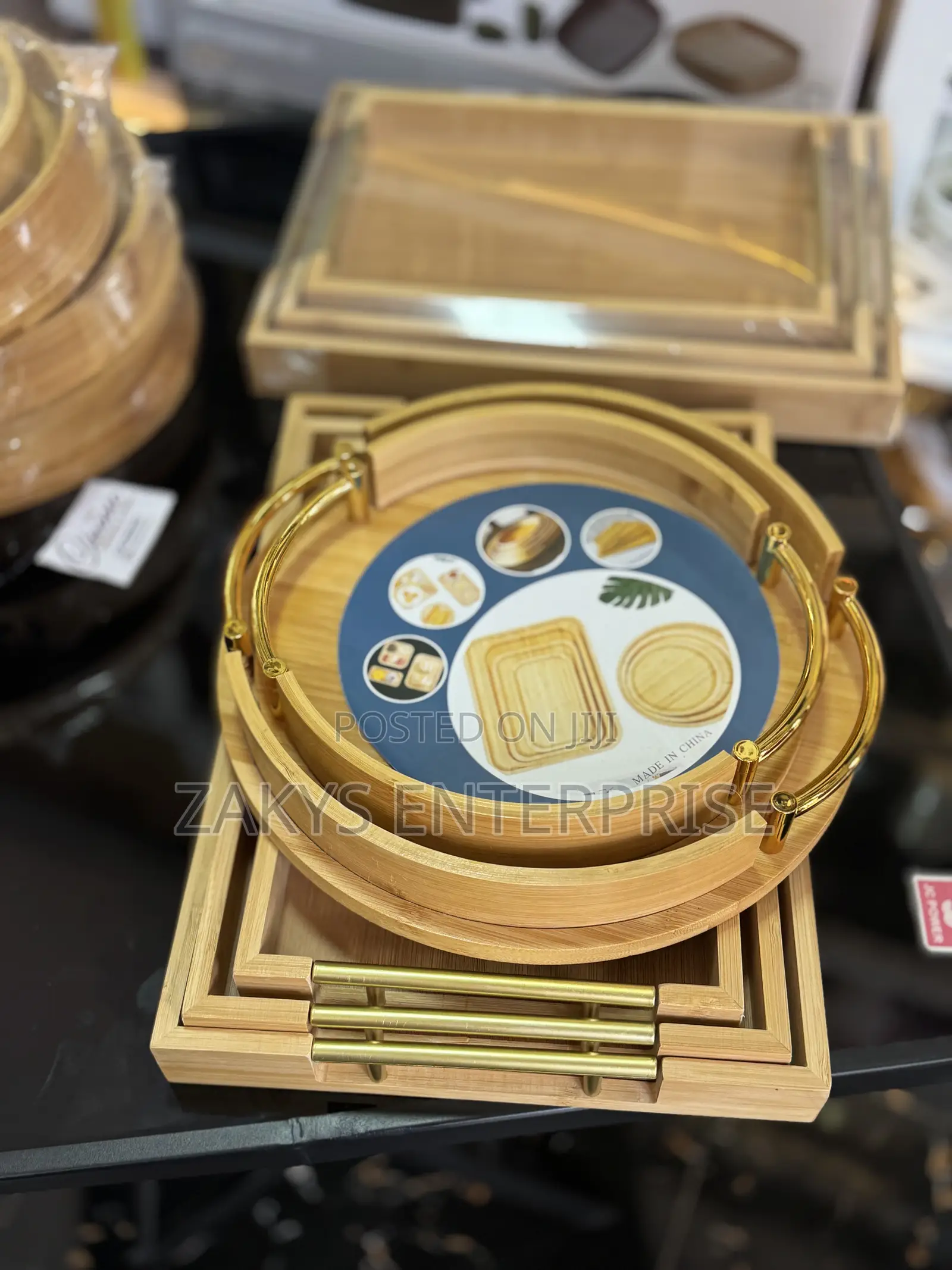 Luxury Bamboo Tray Set 2pcs