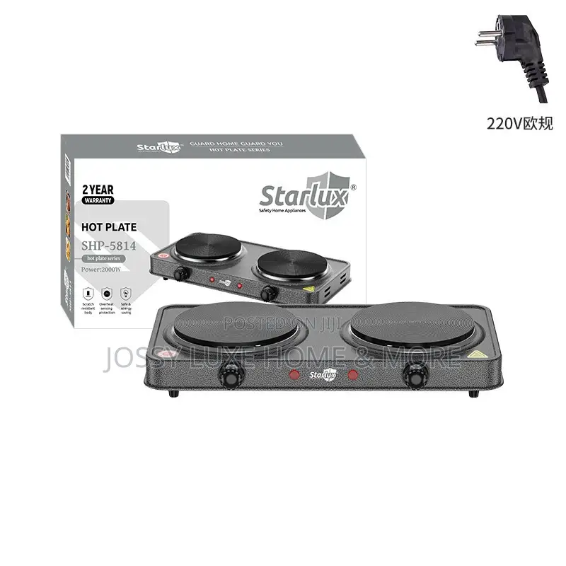 2000w Cast Iron Double-Pan Electric Stove With Adjustable