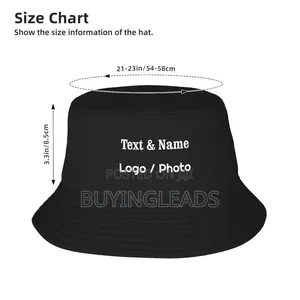 5 PCS Customizable Black Bucket Hat