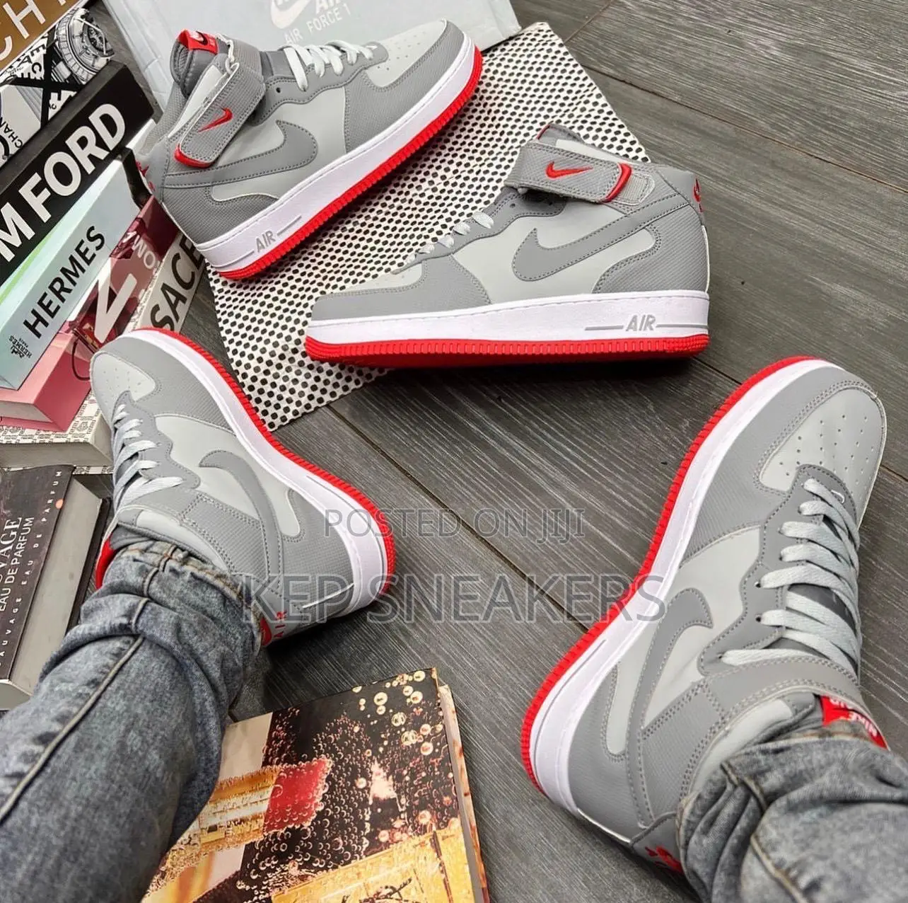 Nike Air Force 1 Mid '07 ‘Grey & Red’