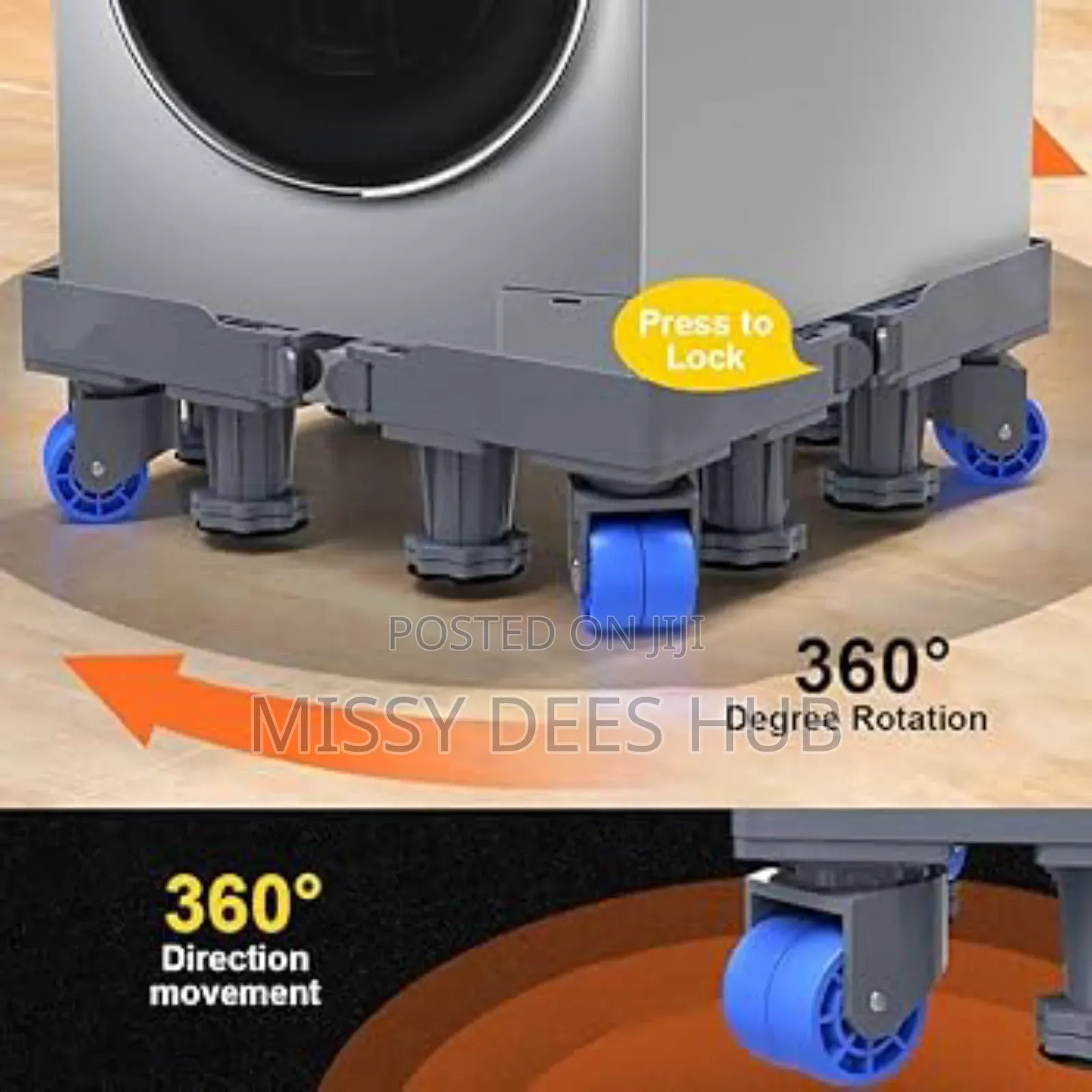 Movable Base With Double Poles for Washing Machine and Fridge