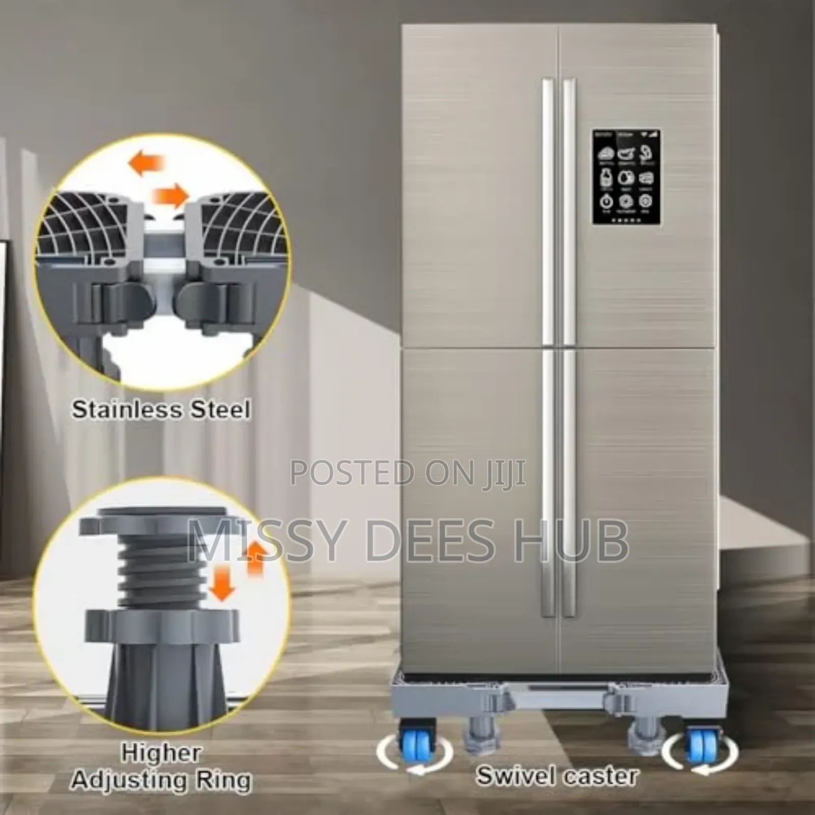 Movable Base With Double Poles for Washing Machine and Fridge