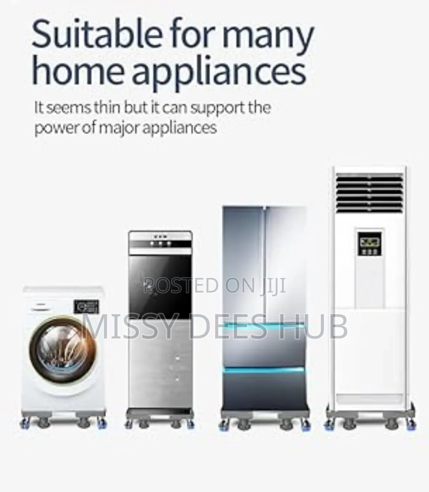 Movable Base With Double Poles for Washing Machine and Fridge