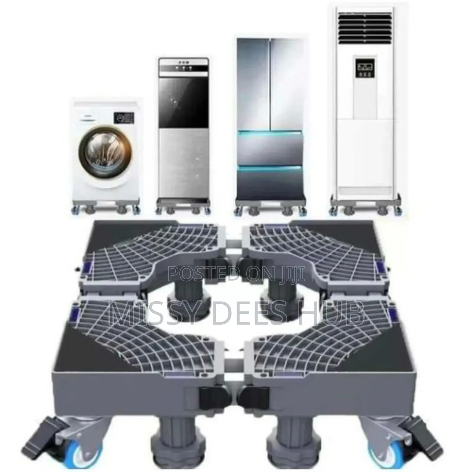 Movable Base With Double Poles for Washing Machine and Fridge