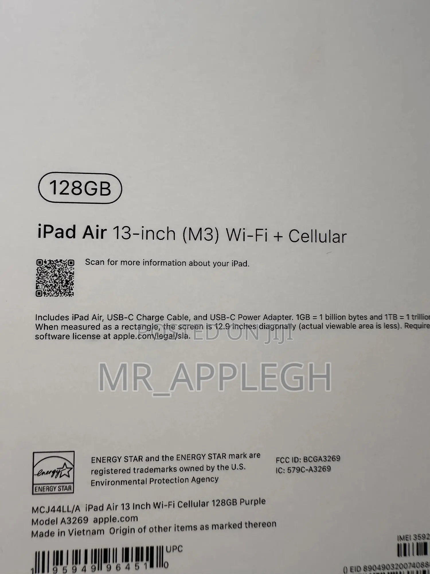 New Apple iPad Air 13 (2025) 128 GB Black