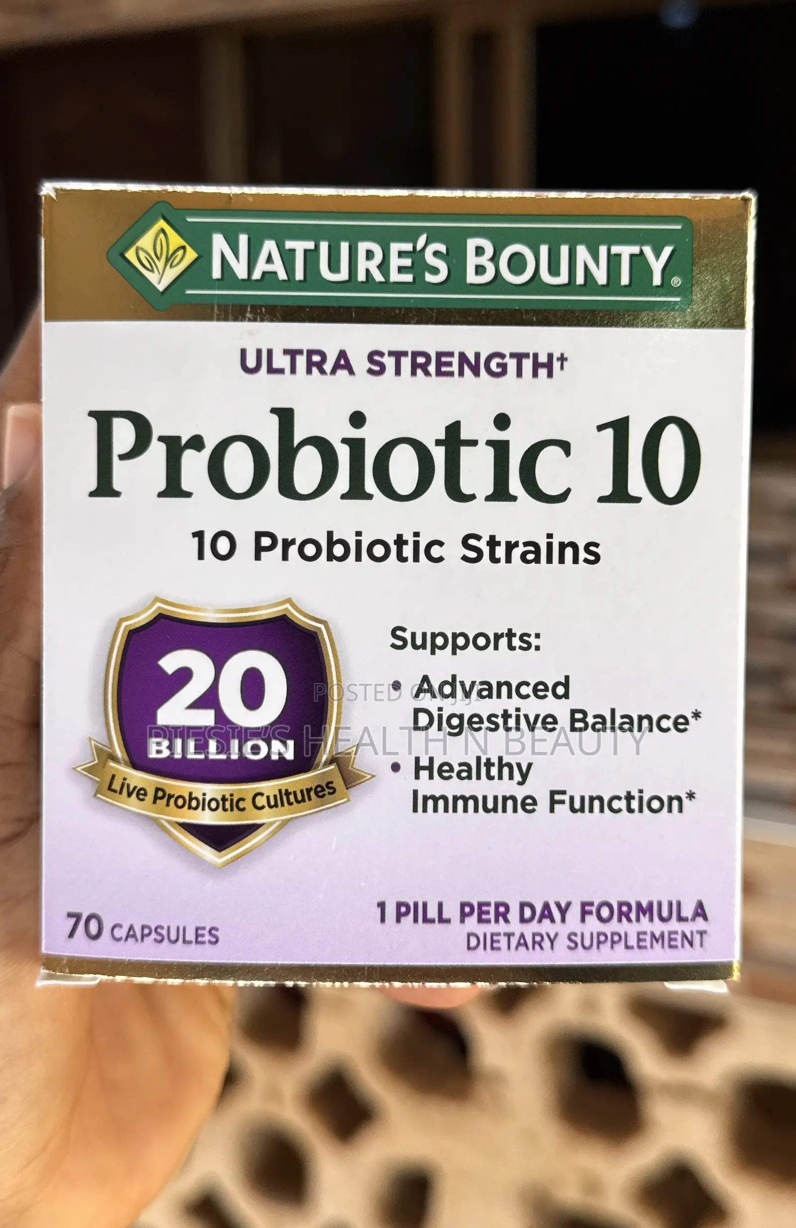 Nature's Bounty Probiotic 10 Ultra Strength, 20 Billion