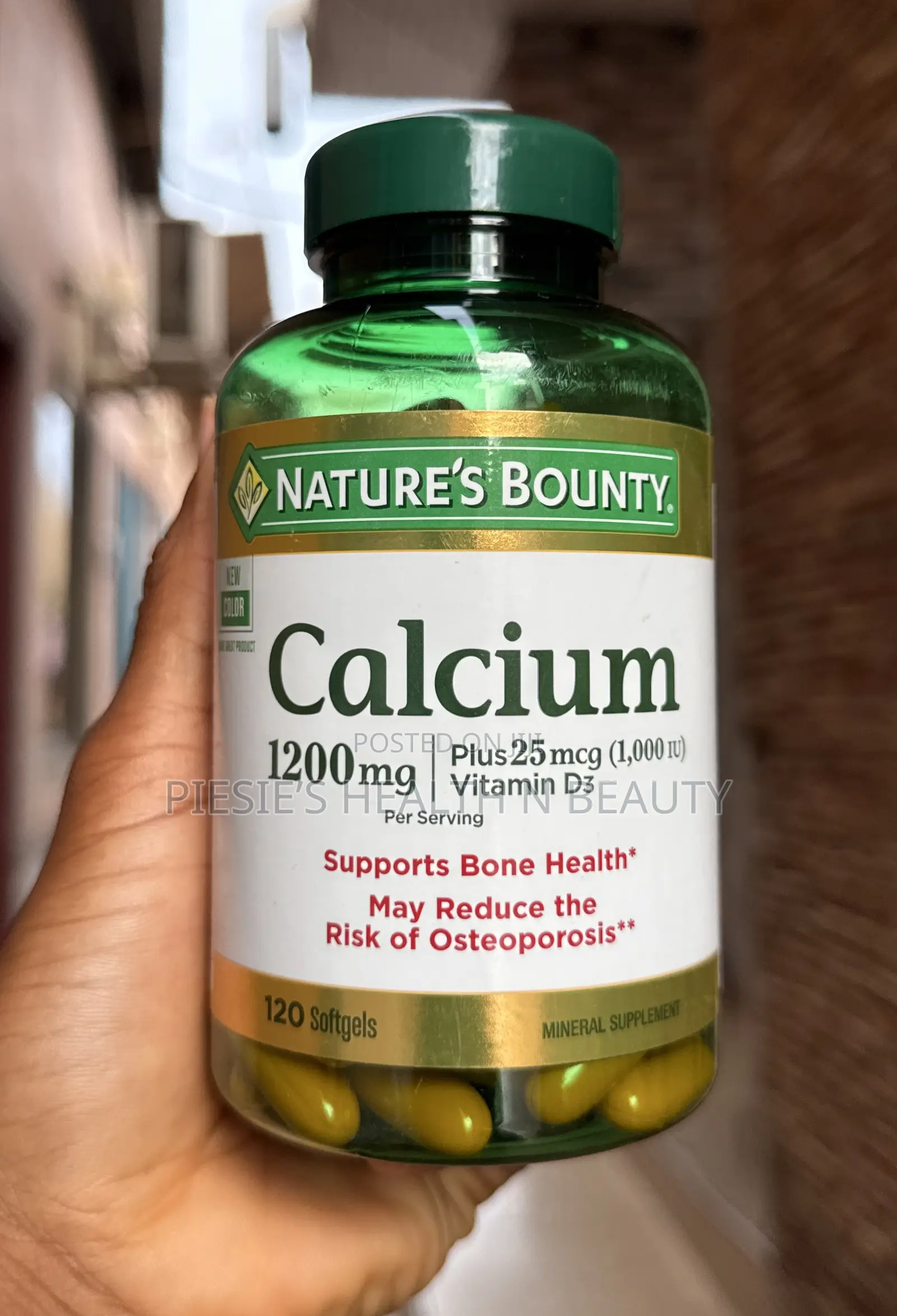 Nature's Bounty Calcium 1200mg + Vitamin D3,Bone Health Softgels,120s