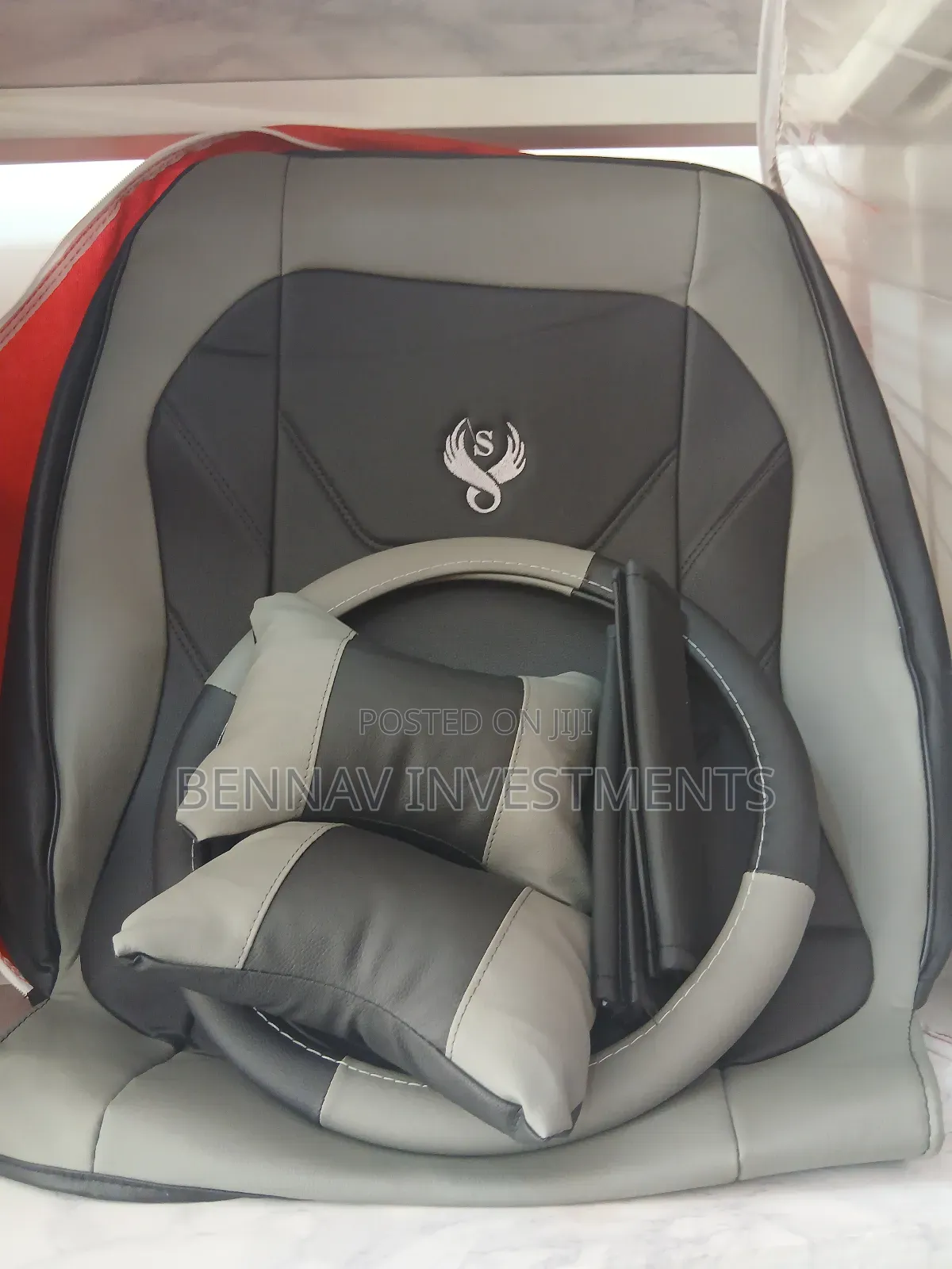 Premium Quality Leather Car Seat Cover - Beige, Gray, Black And Red