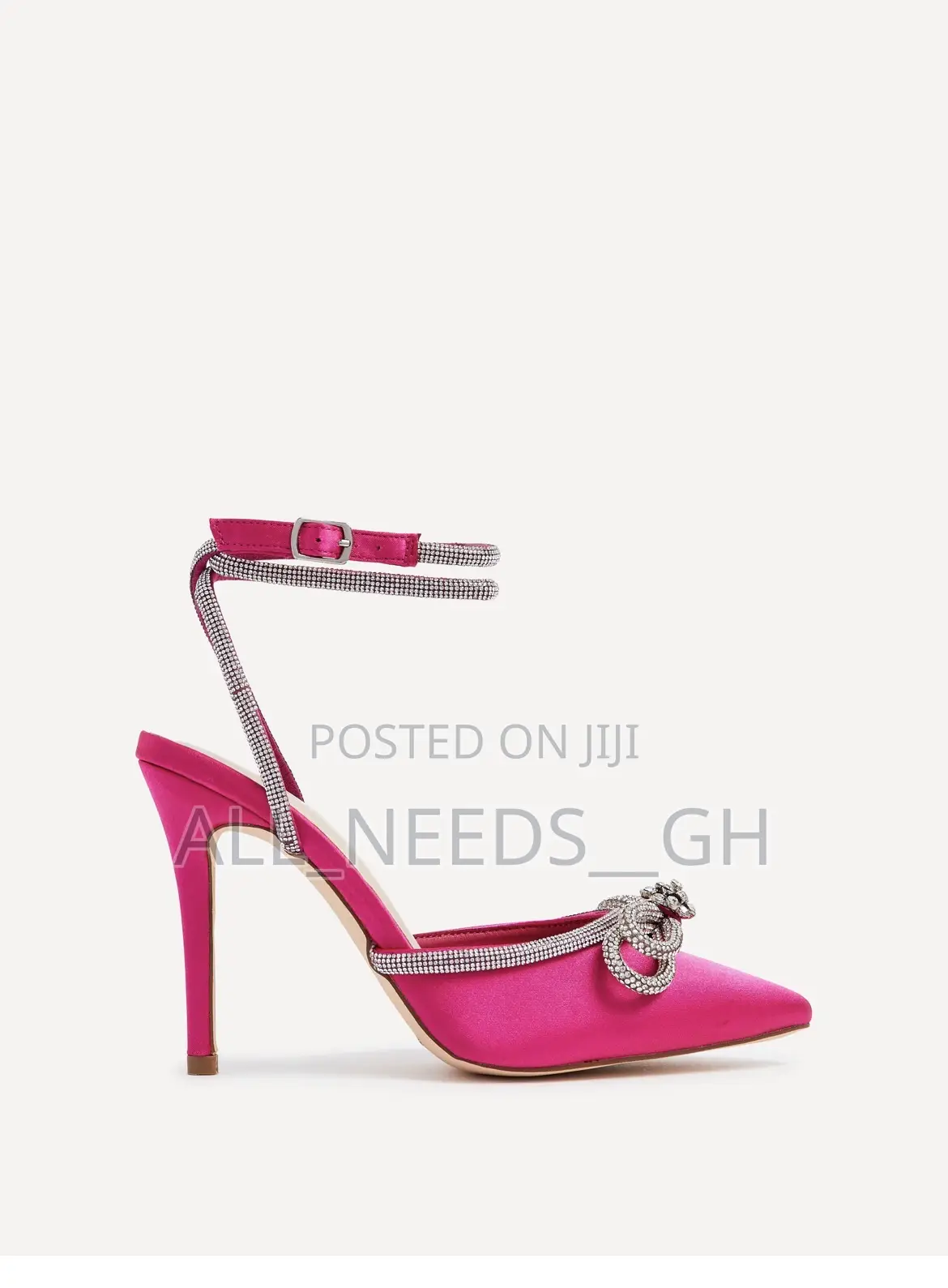Double Bow Sandals Shoes Satin Leather High Heels