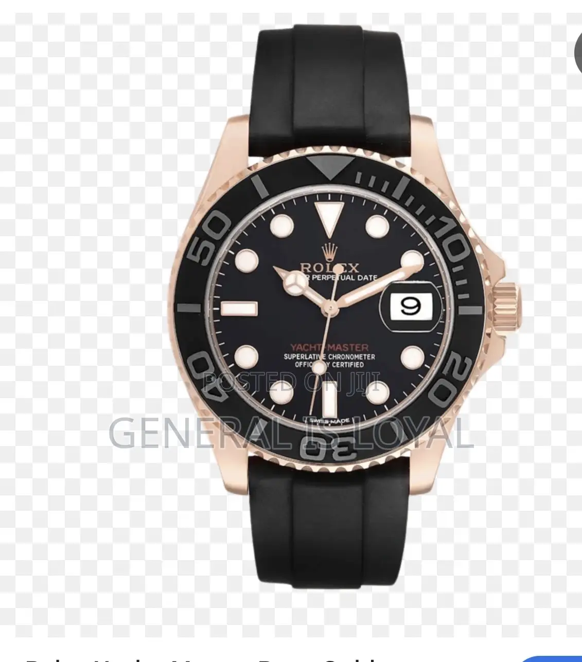 Rolex Yacht-master Rose Gold Black Rubber Strap