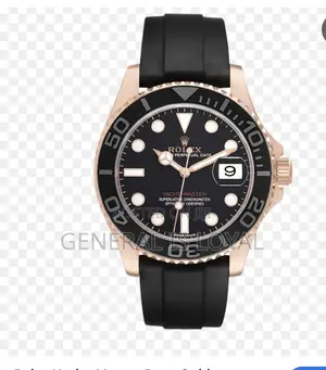 Rolex Yacht-master Rose Gold Black Rubber Strap