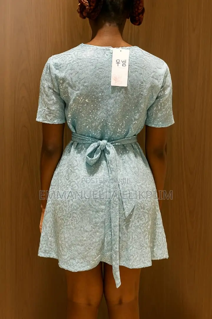 Sexy Deep v-Neck Silver Glitter Sequin Mini Dress