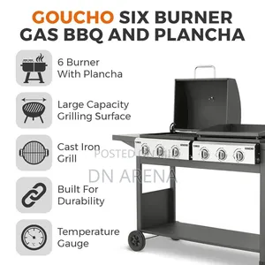 39cm Tower Goucho 6 Burner Gas BBQ and Plancha. New