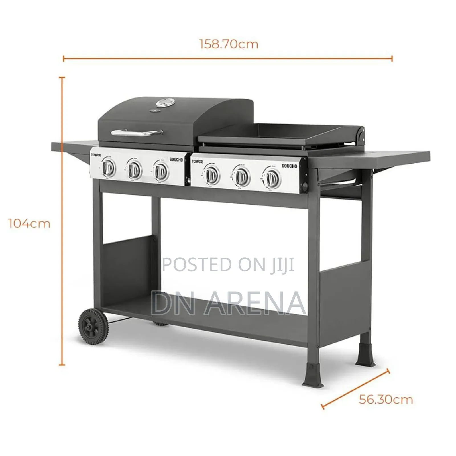 39cm Tower Goucho 6 Burner Gas BBQ and Plancha. New