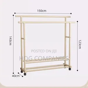 Double Pole Trolley Clothes Coat Metal Hanger Rack- Fast Delivery 2hrs