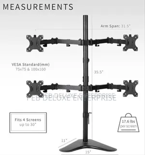Putorsen Quad Monitor Stand,4 Monitor Mount For 13 To 32 Inch Screens