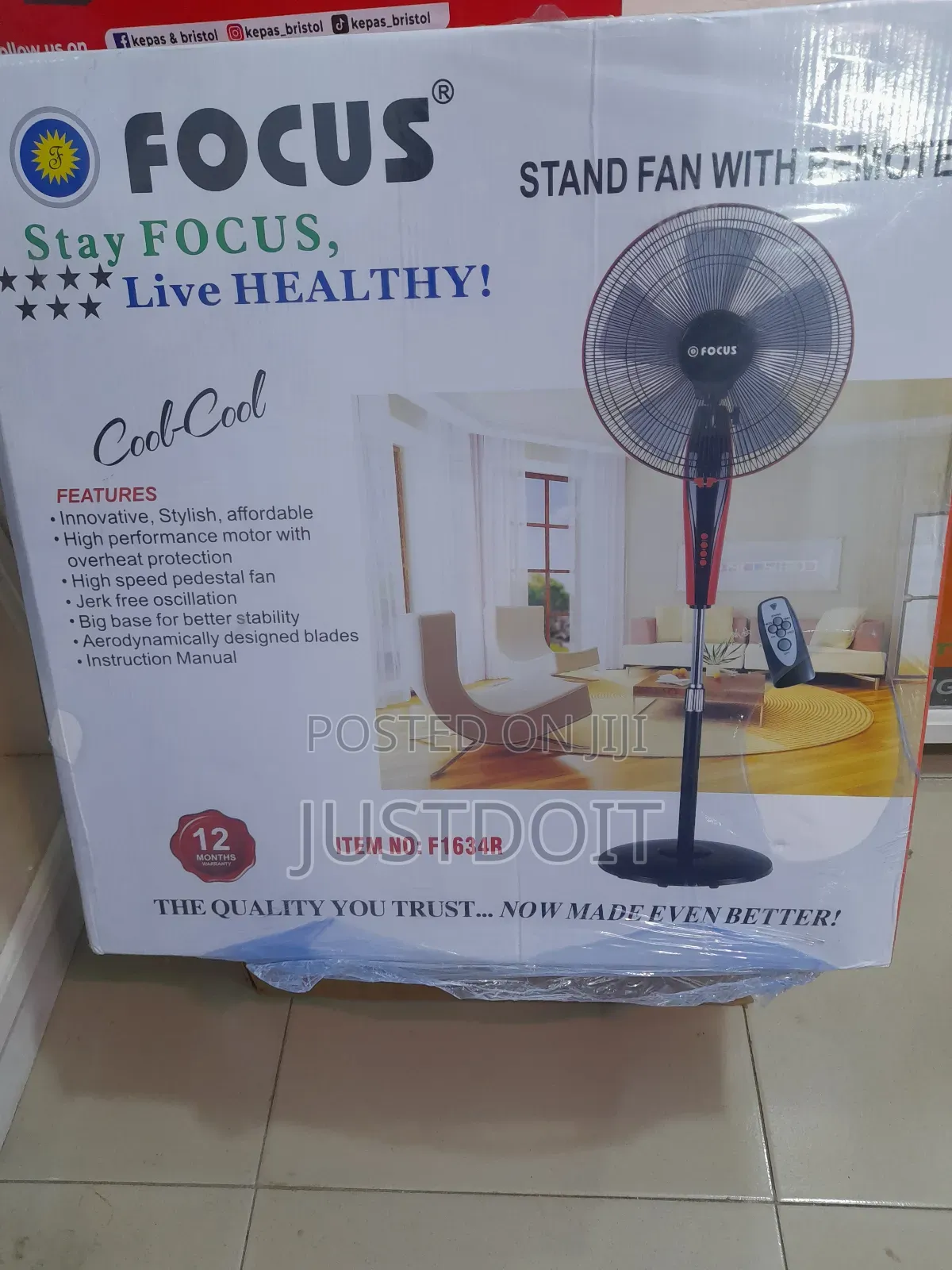 Focus Standing Fan With Remote Control