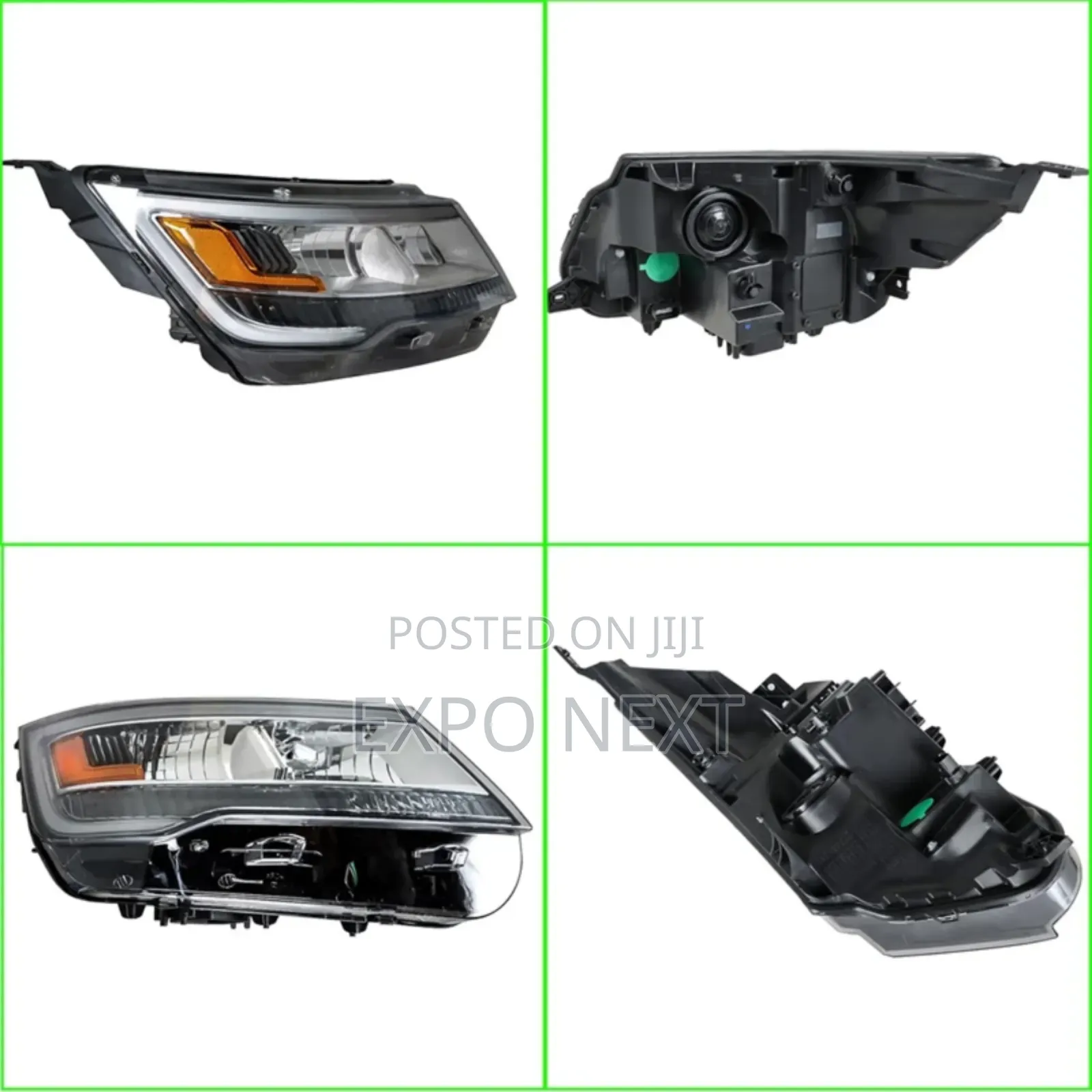 Headlight Led Chrome Housing for 2016-2019 Ford Explorer Pair