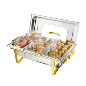 Renting! Gold-rimmed Multi-compartment Chafers (Double Or Triple Pans)