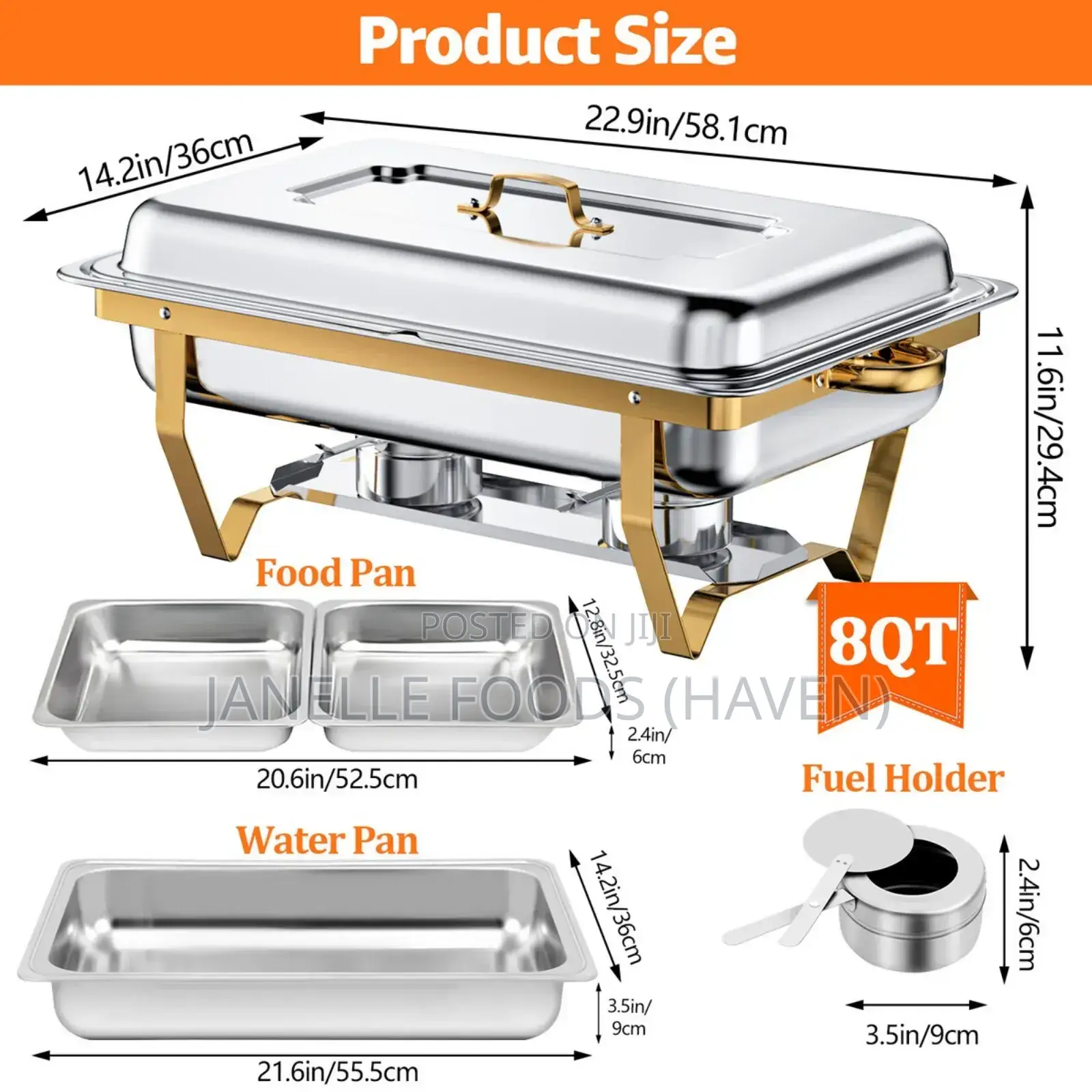 Renting! Gold-rimmed Multi-compartment Chafers (Double Or Triple Pans)