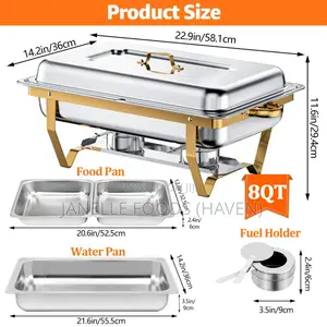 Renting! Gold-rimmed Multi-compartment Chafers (Double Or Triple Pans)