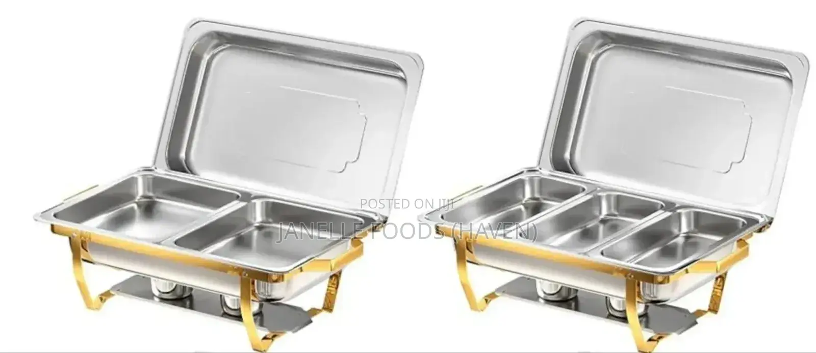 Renting! Gold-rimmed Multi-compartment Chafers (Double Or Triple Pans)