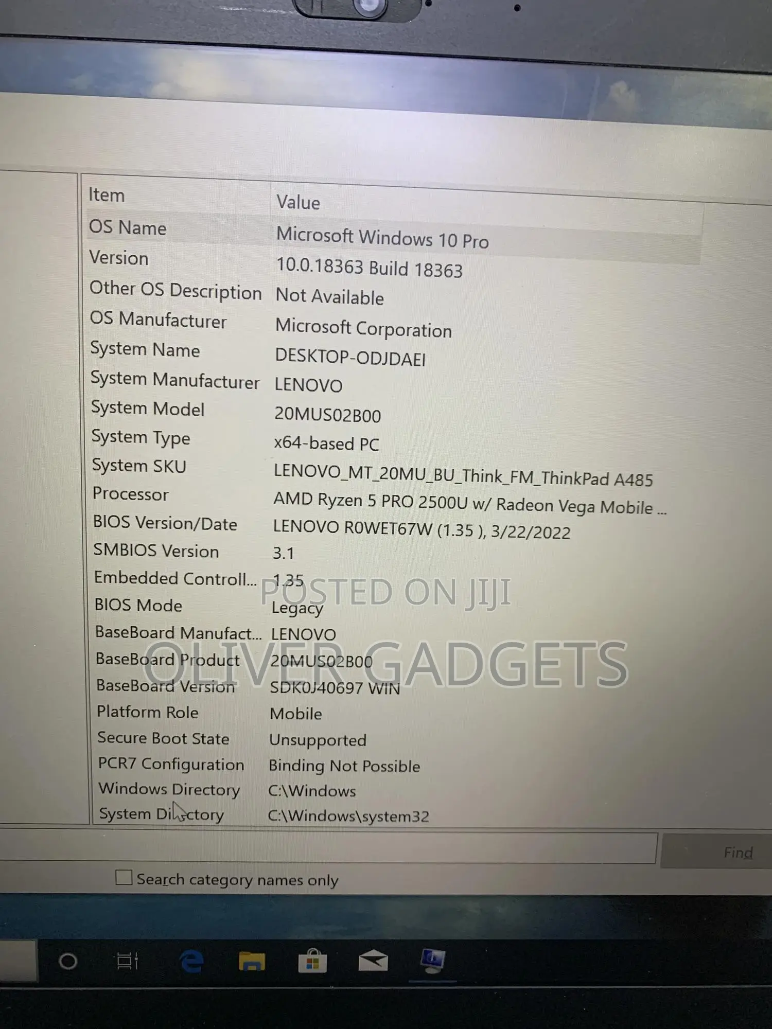 Laptop Lenovo ThinkPad A485 8GB AMD Ryzen 5 SSD 256GB