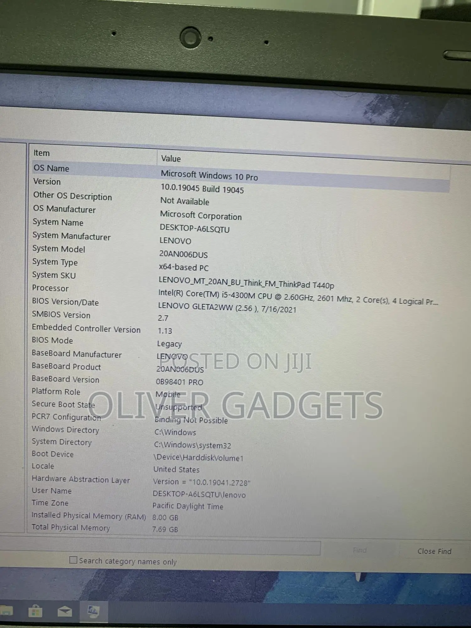 Laptop Lenovo ThinkPad T440p 8GB Intel Core I5 HDD 500GB
