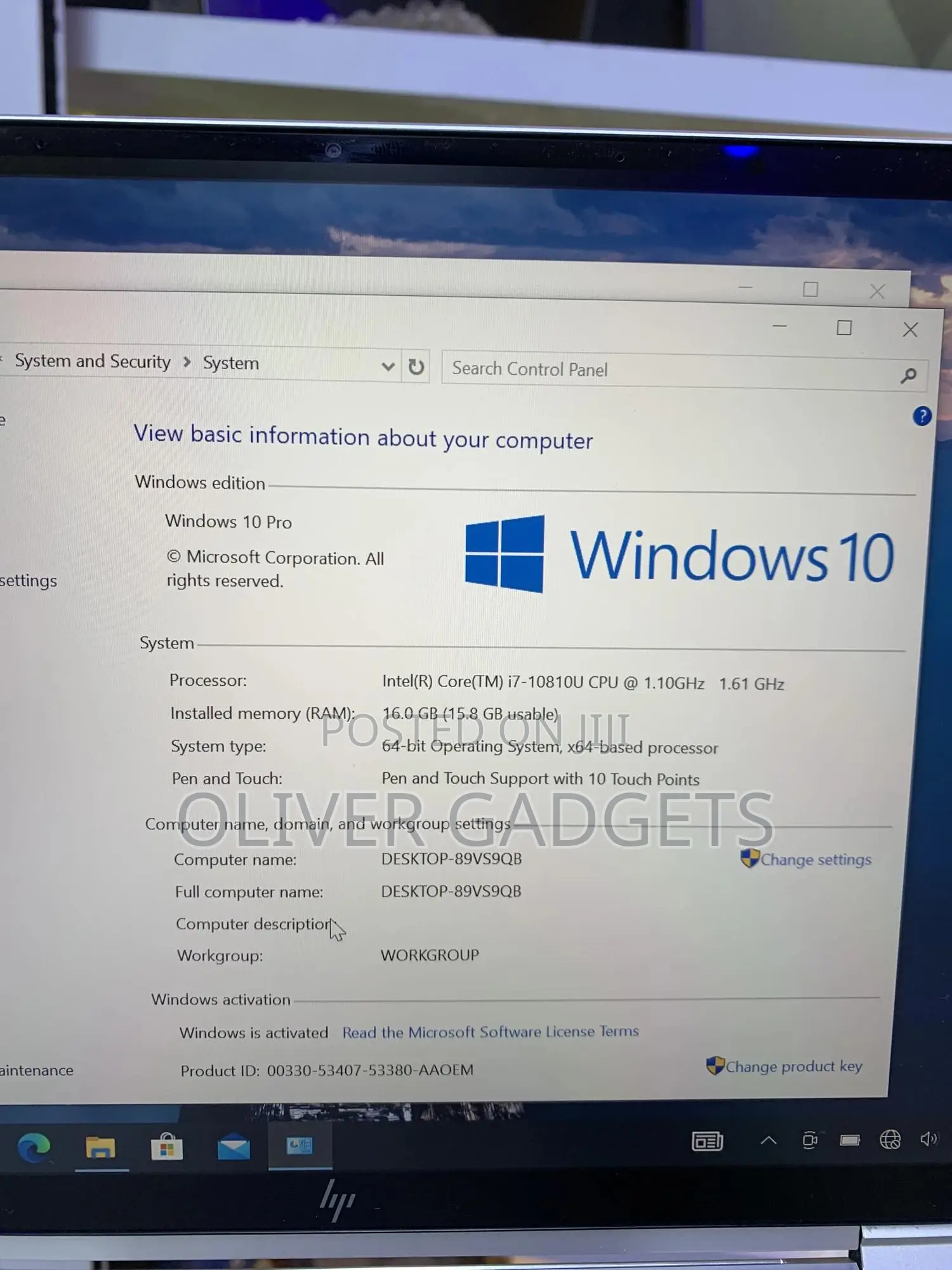 Laptop HP EliteBook x360 1030 G7 16GB Intel Core i7 SSD 512GB