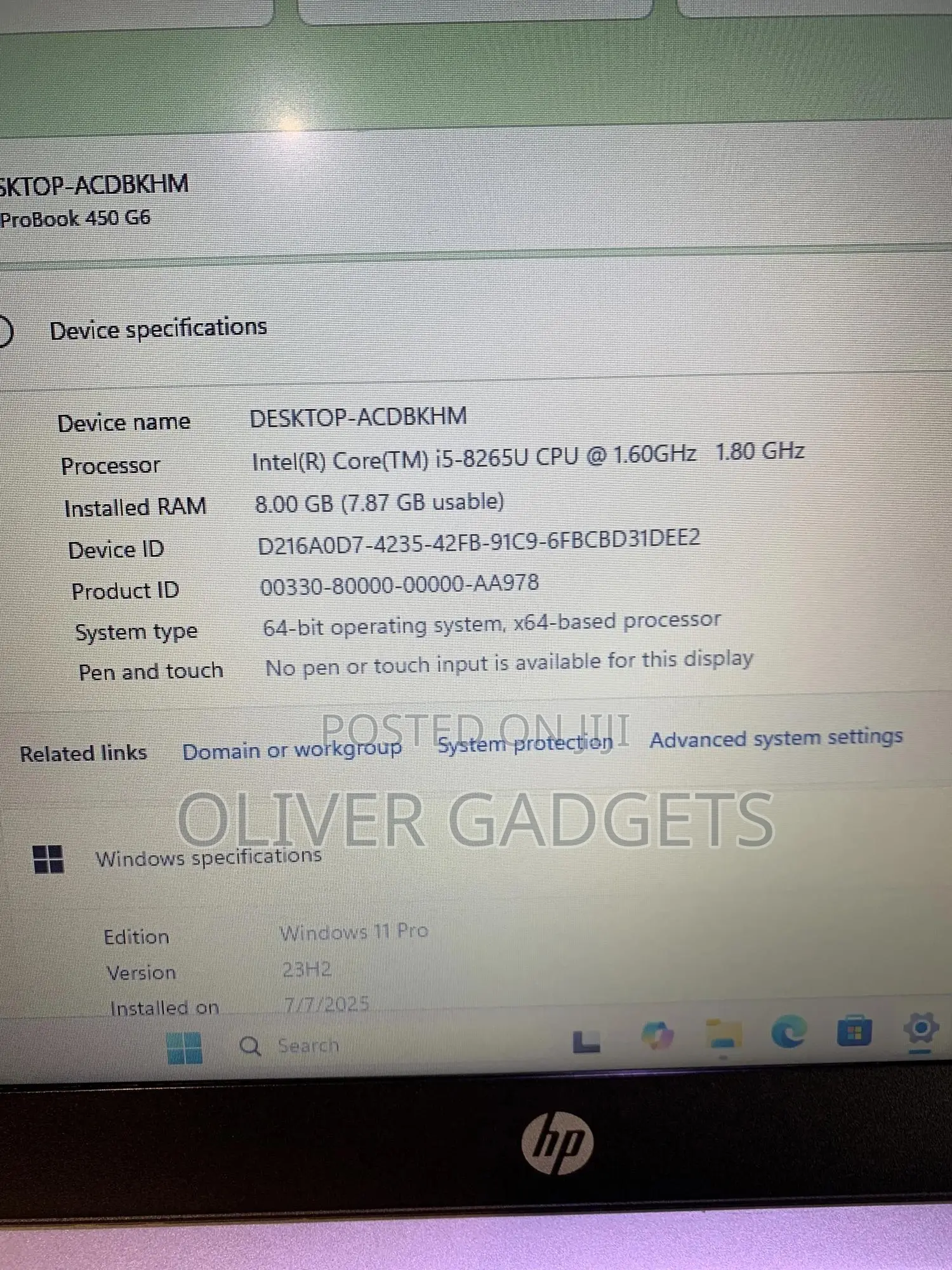 Laptop HP ProBook 450 G6 8GB Intel Core I5 SSD 256GB