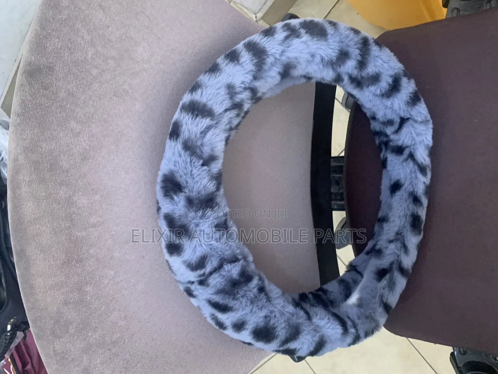 Tiger Colored Fluffy Steering Wheel Cover