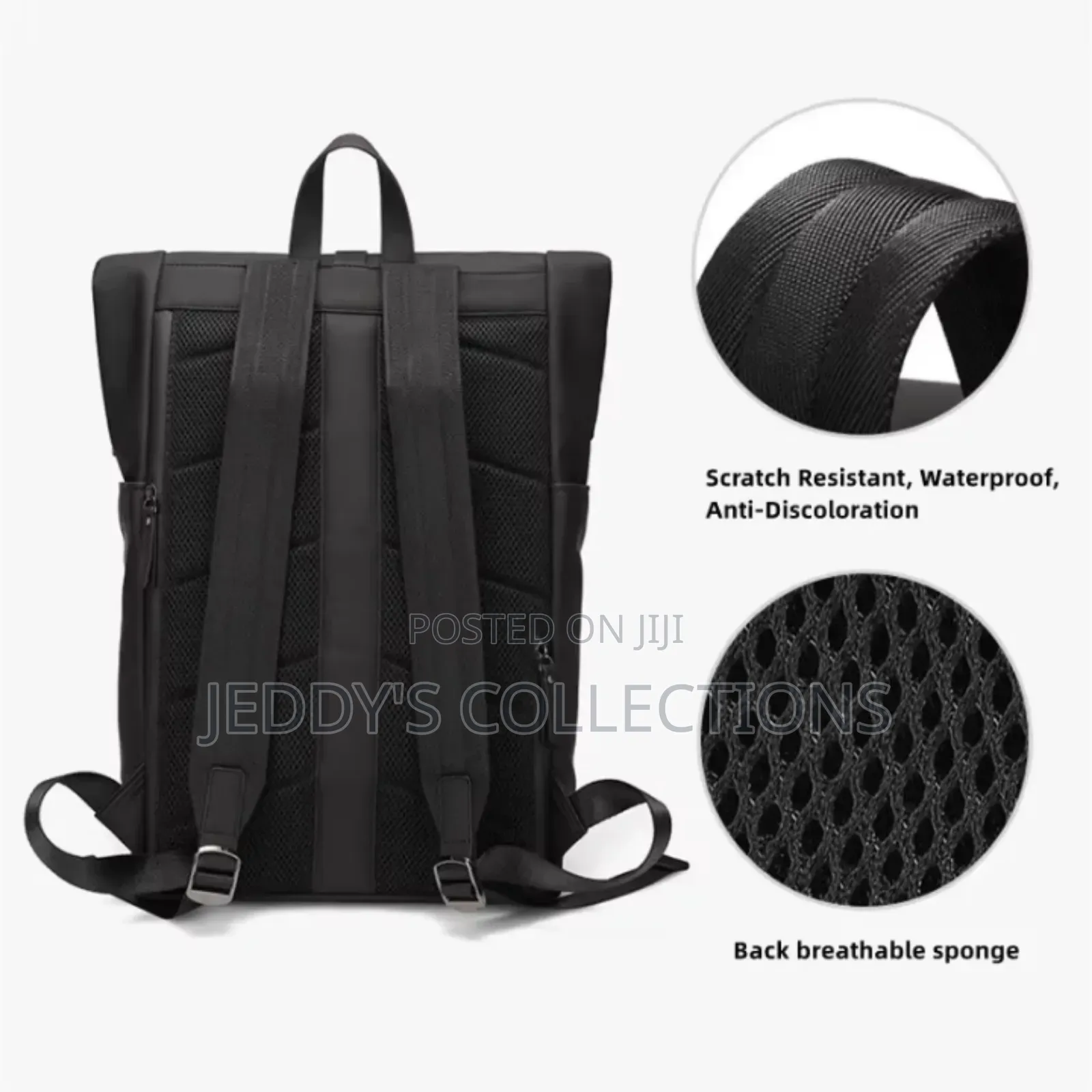 Large Capacity Unisex Roll Top Daypack Waterproof Laptop Backpack