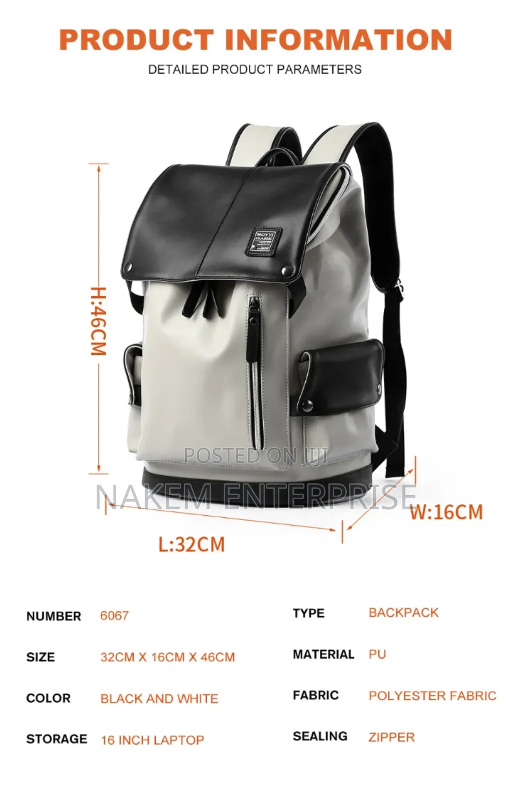 Pu Leather Large Capacity Laptop Backpack With Exquisite Appearance