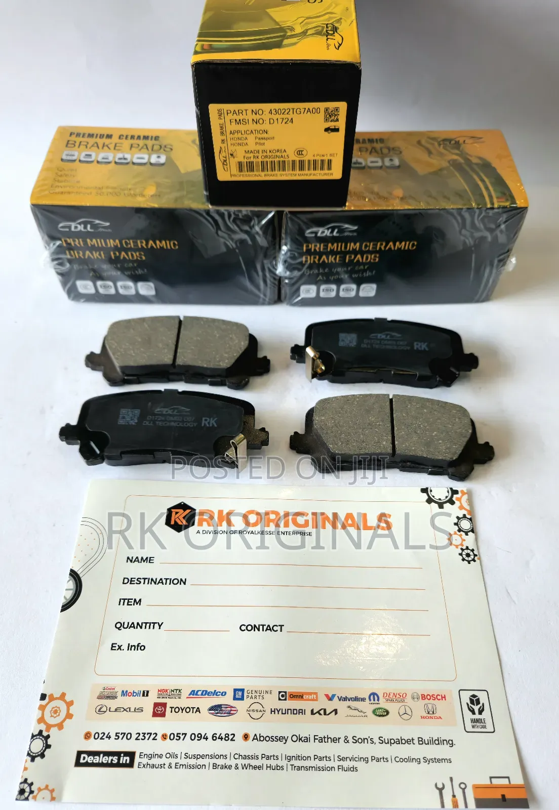 Acura Mdx 14-16/Pilot 16-22/Ridgeline 17-25 Ceramic Back Brake Pad