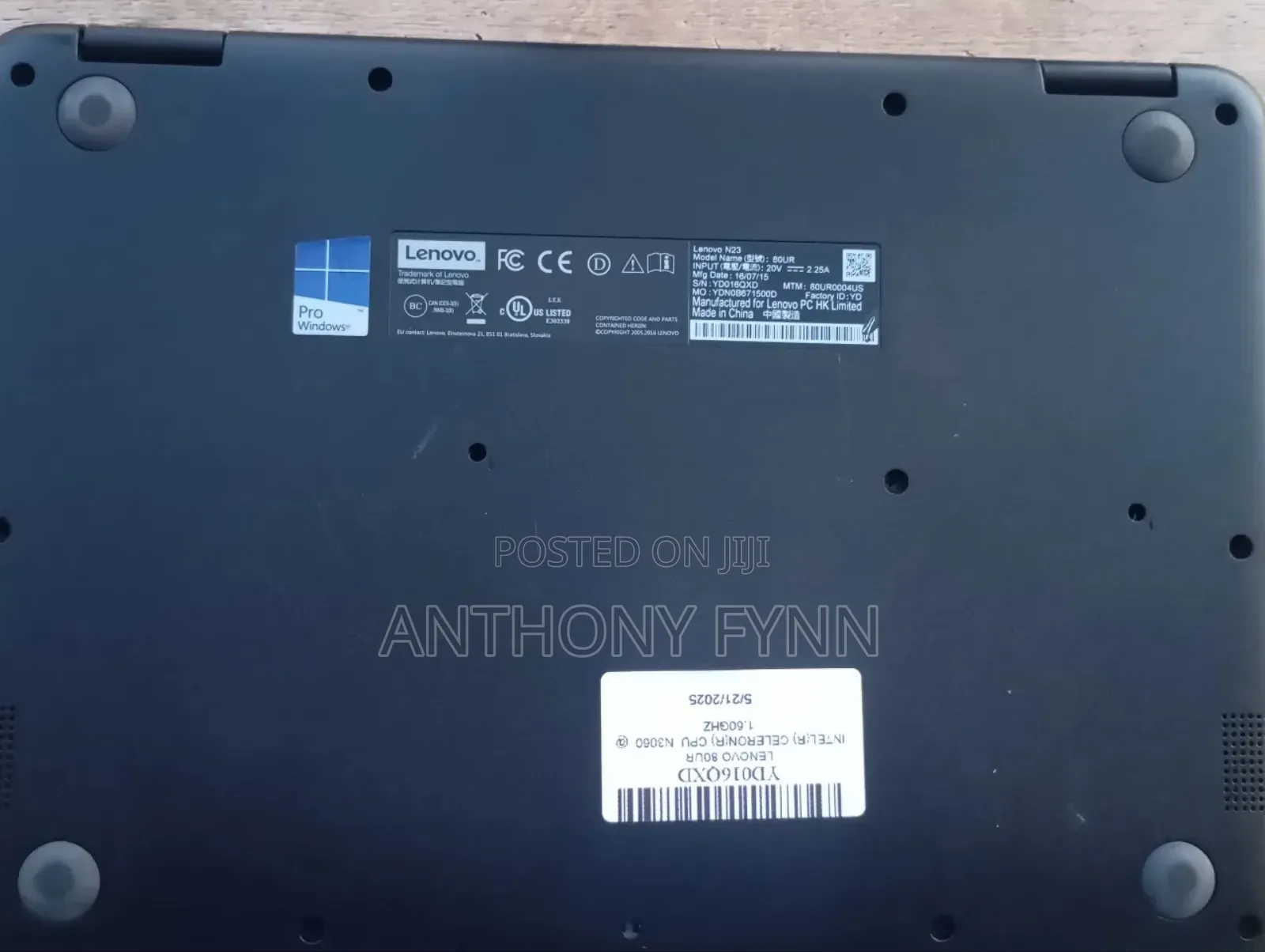 Laptop Lenovo 4GB Intel Celeron SSD 60GB