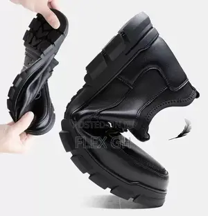 Men's Comfortable Casual Leather Lace-Up Soft Sole Shoe - Black