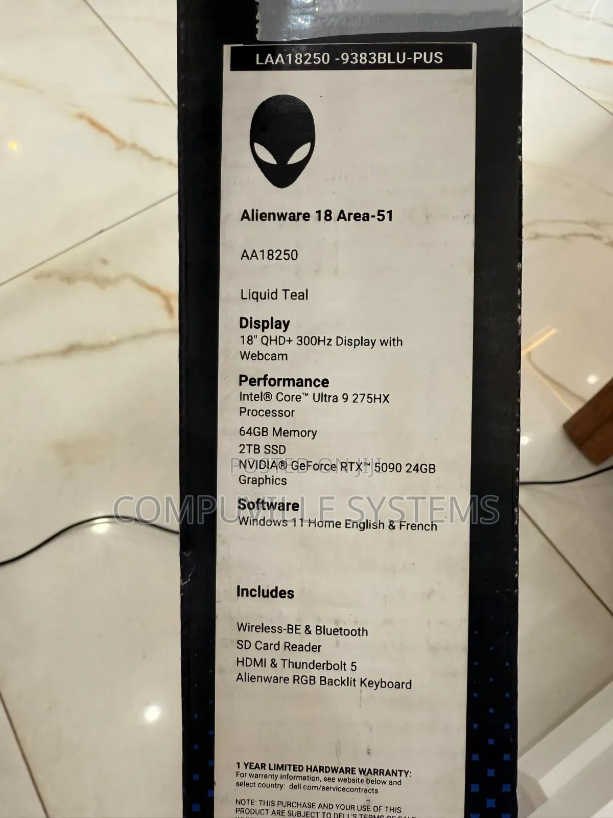 New Laptop Dell Alienware 18 Area-51 32GB Intel Core Ultra 9 SSD 2T