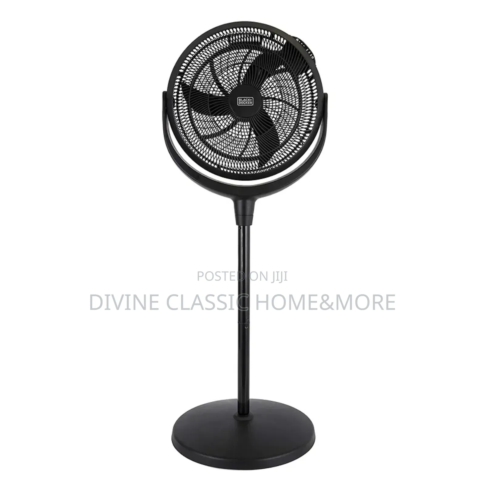 High Velocity Pedestal Desk Fan With 3 Adjustable Heights, 7.5 Hours