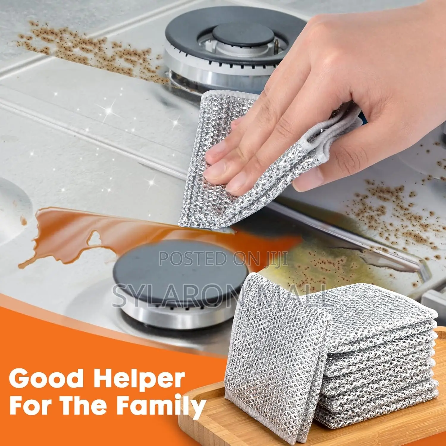 10pcs Premium Double-layer Stainless Steel Scrub Cloth